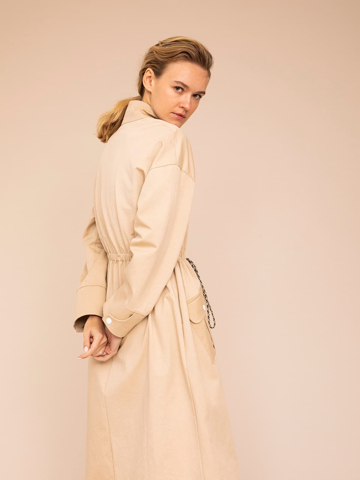 Cotton Trench Coat Dress by Smart and Joy